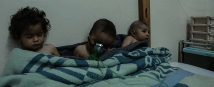 FILE: Children in Syria reportedly suffering from symptoms indicative of exposure to chemical compounds being treated at a SAMS-supported hospital in East Ghouta. Picture: @sams_usa/Twitter