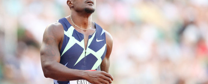 FILE: Justin Gatlin reacts after the Men's 100 Meter Finals on day three of the 2020 US Olympic Track & Field Team Trials at Hayward Field on 20 June 2021 in Eugene, Oregon. Picture: Patrick Smith/Getty Images/AFP