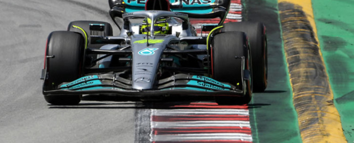 Mercedes' British driver Lewis Hamilton drives during the third free practice session at the Circuit de Catalunya on 21 May 2022 in Montmelo on the outskirts of Barcelona ahead of the Spanish Formula One Grand Prix. Picture: LLUIS GENE / AFP