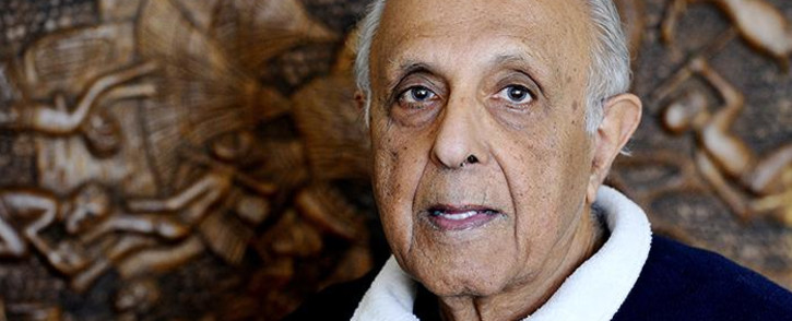 FILE: the late Ahmed Kathrada, anti-apartheid activist and close friend of former South African President Nelson Mandela poses on July 16, 2012 in his house in Johannesburg. Picture: AFP