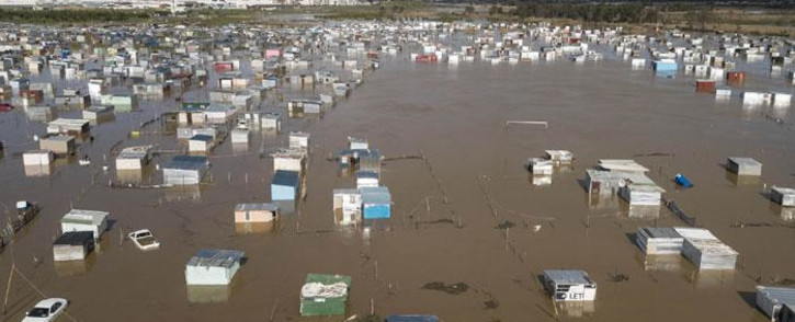 An informal settlement in Cape Town is flooded after heavy rains. Picture: @CityofCT/Twitter