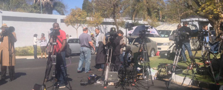 Media outside Nelson Mandela’s Houghton home on 1 September 2013. Picture: Govan Whittles/EWN