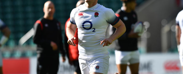 England's Owen Farrell during a training session. Picture: AFP