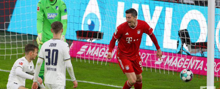 Bayern's Robert Lewandowski continued his incredible scoring run with his 24th league goal this season. Picture: Twitter @FCBayernEN.