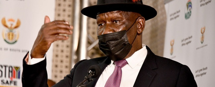 FILE: Police Minister Bheki Cele at a media briefing on 25 October 2021. Picture: GCIS