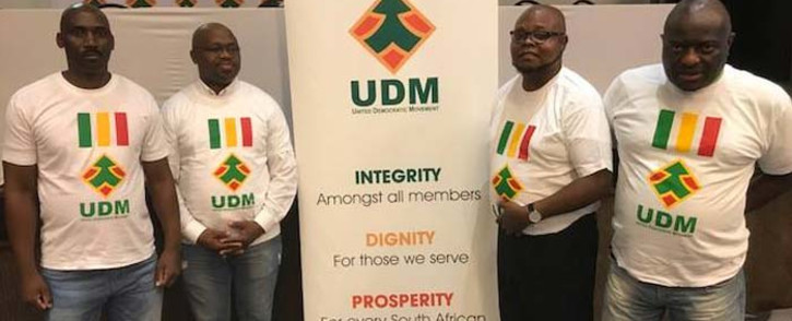 Former firebrand EFF Member of Parliament Sipho Mbatha (second right) has joined UDM. Picture: @bantu.holomisa/Facebook.com.