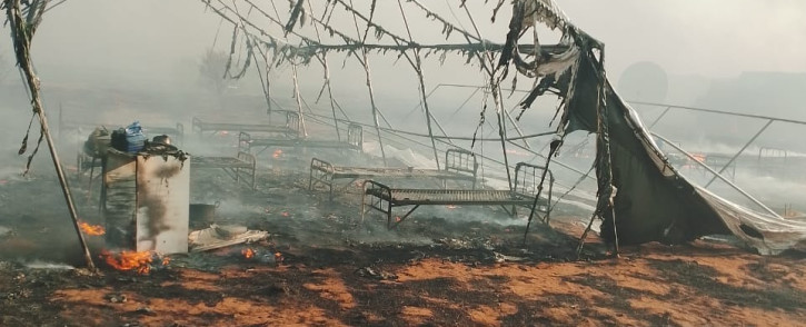 The aftermath of a veld fire that left 6 SANDF members dead and three others injured in Lohatla, Northern Cape on the afternoon of 06 October 2023. Picture: Supplied