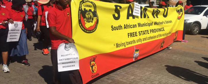 FILE: Samwu members during a protest march. Picture: Samwu Facebook page