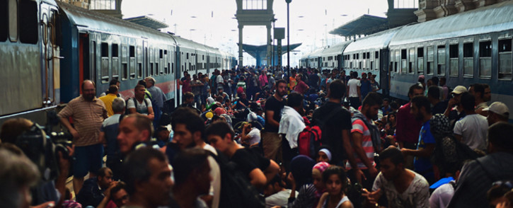 Migrants and refugees crowd the platforms at the Keleti (eastern) railway station in Budapest on 1 September, 2015. Picture: AFP.
