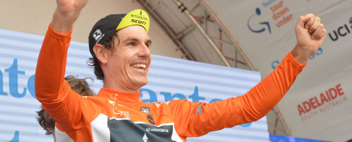 FILE: Mitchelton-SCOTT rider Daryl Impey of South Africa celebrates overall victory in the 2018 Tour Down Under on 21 January 2018. Picture: AFP