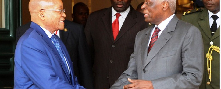 FILE: President Jacob Zuma at the Presidential Palace with President Jose Eduardo dos Santos during his working visit in Angola on 14 January 2015. Picture: GCIS.
