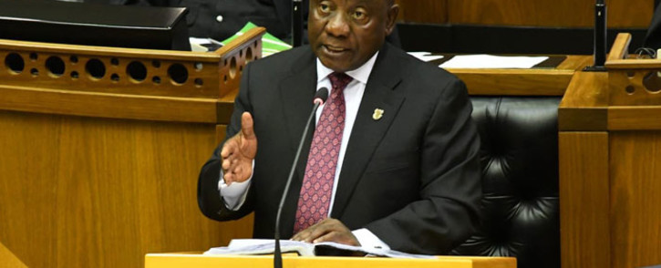 President Cyril Ramaphosa in Parliament on 17 July 2019. Picture: @PresidencyZA/Twitter