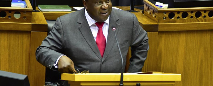 Finance Minister Tito Mboweni delivers his Medium-Term Budget Policy Statement on 24 October 2018 in Parliament. Picture: @ParliamentofRSA/Twitter