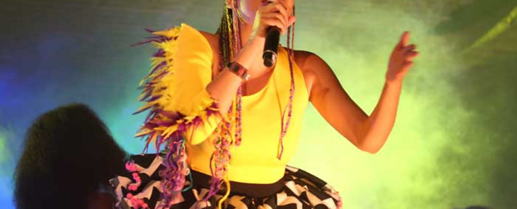 Limpopo's pride Sho Madjozi brought the heat at the Bassline stage. Picture: Bertram Malgas/EWN