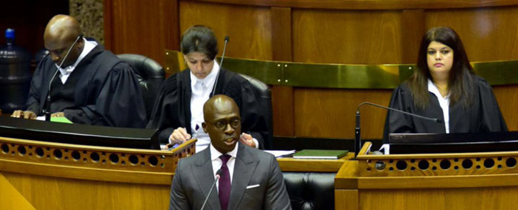 Finance Minister Malusi Gigaba delivering the Budget speech in Parliament on 21 February 2018. Picture: Twitter/@GovernmentZA