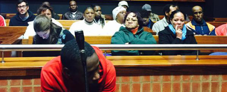 FILE. Convicted killer Nathaniel Mpoku sits in the Palm Ridge Magistrate Court during his sentencing on 5 June 2015. Picture: Aurelie Kalenga/EWN. 