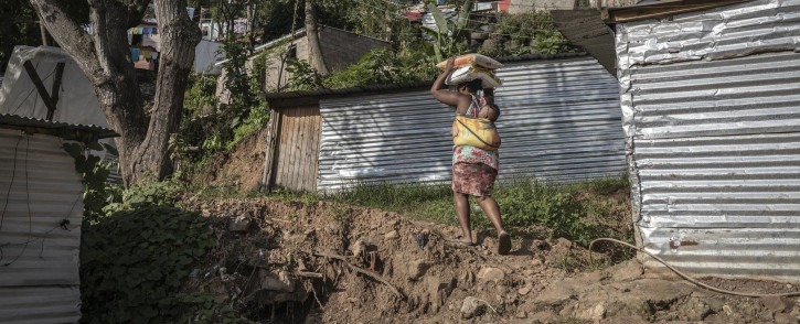 eNkanini resident Thulisile Ntobela, 31, lost her home after KwaZulu-Natal's heavy rains caused a mudslide that destroyed the shack where she was living.
