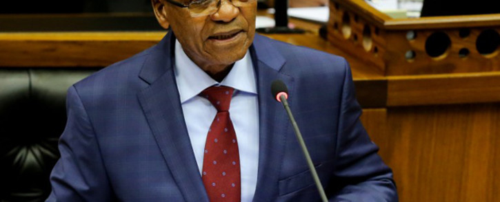South African president Jacob Zuma delivers his State of The Nation address at the South African parliament on 17 June, 2014 in Cape Town, South Africa. Picture: AFP 