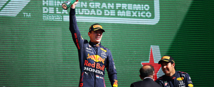 Red Bull driver Max Verstappen celebrates winning the Mexican Grand Prix on 7 October 2021. Picture: @F1/Twitter 