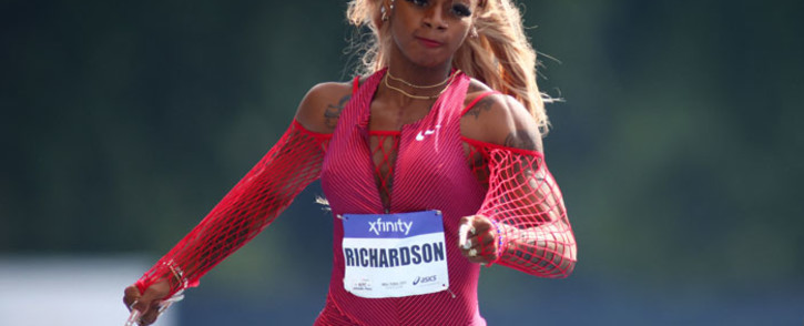 In this file photo taken on 12 June 2022 Sha'Carri Richardson competes in the Women's 100m during the New York Grand Prix at Icahn Stadium in New York City. Picture: Mike STOBE / GETTY IMAGES NORTH AMERICA / AFP