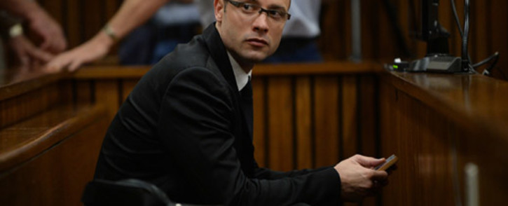 Oscar Pistorius on the day 10 of his murder trial at the High Court in Pretoria on 14 March 2014. Picture: Pool.