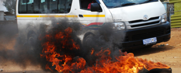 Burnt tyres during a service delivery protest. Picture:EWN