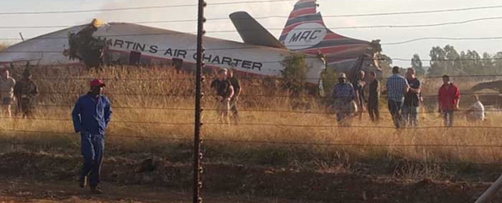 A view of an aircraft that went down near Wonderboom Airport, northern Pretoria. Picture: Supplied