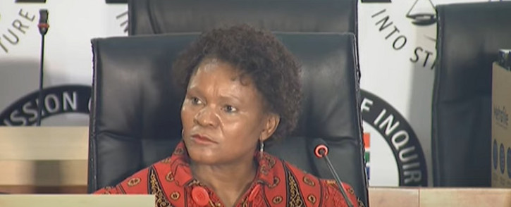 A screengrab of former SAA board member Yakhe Kwinana appearing at the state capture inquiry in Johannesburg on 2 November 2020. Picture: SABC/YouTube
