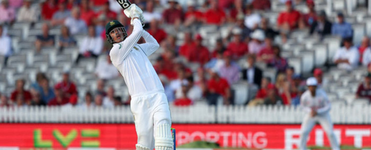 South Africa's Marco Jansen hits a boundary during play on day 2 of the first Test match between England and South Africa at the Lord's cricket ground in London on 18 August 2022. Picture: Adrian DENNIS / AFP