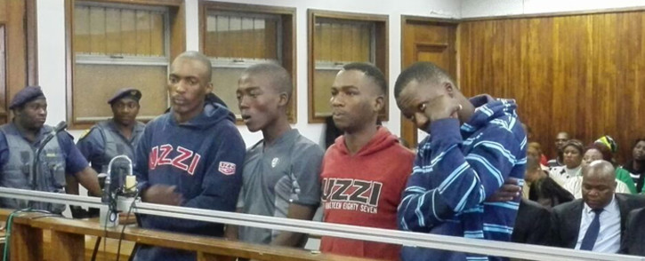 Four men accused of stabbing Emmanuel Sithole to death made a brief court appearance at the Alexandra Magistrate Court on 21 April 2015. Picture: Kgothatso Mogale/EWN.