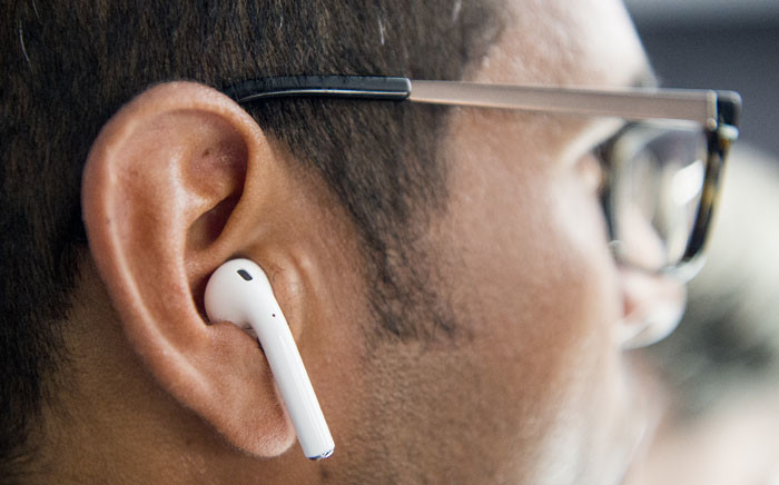 Apple wireless AirPods are tested during a media event in San Francisco, California on 7 September 2016. Picture: AFP