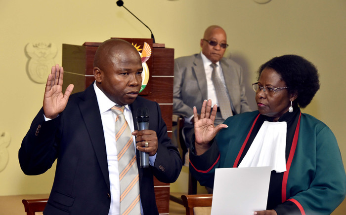South Africa's new Finance Minister, David Douglas Des van Rooyen being sworn in on 10 December 2015. Picture: GCIS.