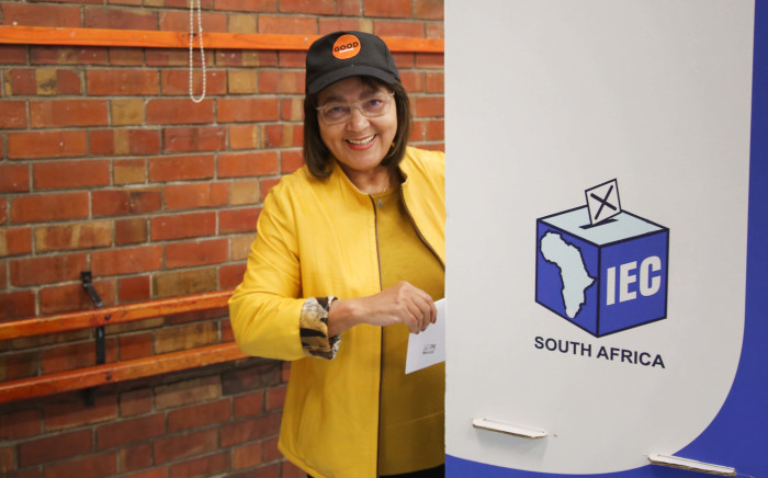 Good party leader Patricia de Lille casts her vote on 8 May 2019. Picture: EWN 
