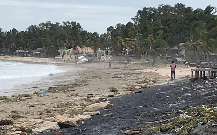 FILE: This handout picture released and taken on 26 April 2019 by the World Food Programme shows the battered coast of Wimbi Beach in Pemba as Cyclone Kenneth hit the north coast of Mozambique in Cabo Delgado province. Picture: AFP
