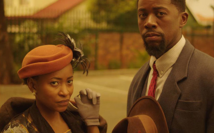Phuthi Nakene as Matilda, Atandwa Kani as Philemon and their 'guest' in 'The Suit'. Picture: Facebook.