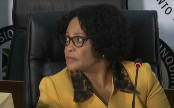 A screengrab of former Cabinet minister Nomvula Mokonyane giving evidence at the state capture inquiry on 3 September 2020. Picture: SABC/YouTube