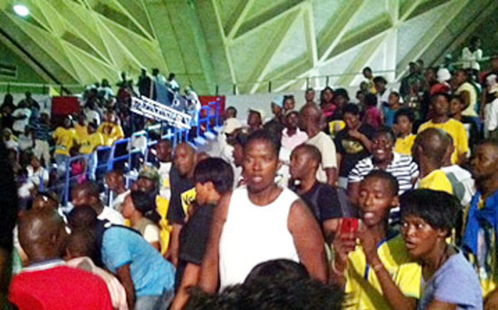 Youths disturb President Jacob Zuma’s speech on 23 January 2012. Picture Malungelo Booi/EWN
