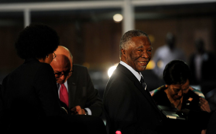 Former president Thabo Mbeki during a break in proceedings at the Seriti Commission of Inquiry where he is testifying in Pretoria on 17 July 2014. Picture: Sapa
