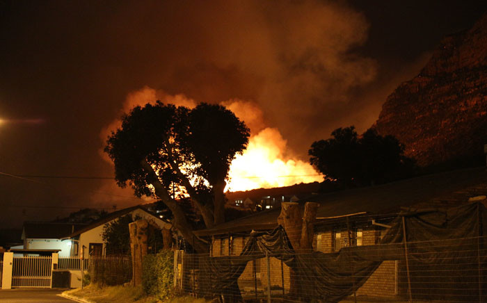 A view of the Tokai fire from the Lakeside Fire Station on 3 March 2015. Picture: Stephen Phillipson/EWN 