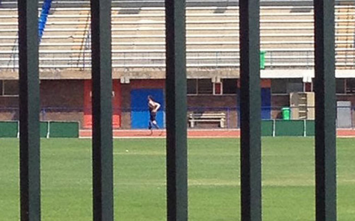Oscar Pistorius seen training at the University of Pretoria. Picture: iWitness/via Beeld.