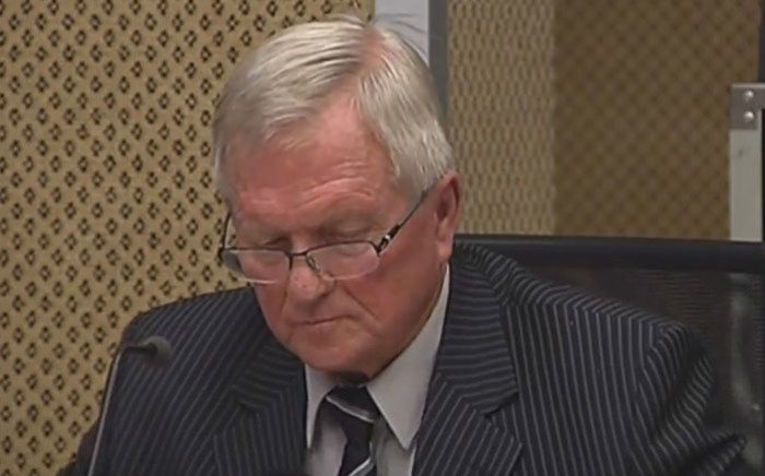 A screengrab of Judge Frank Kroon testifying at the Nugent Commission of Inquiry in Pretoria on 28 September 2018.