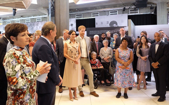 The Duke and Duchess of Sussex, Prince Harry and Meghan Markle, attend the Nelson Mandela exhibition at London’s Southbank Centre on 17 July 2018. Picture: @KensingtonRoyal/Twitter.