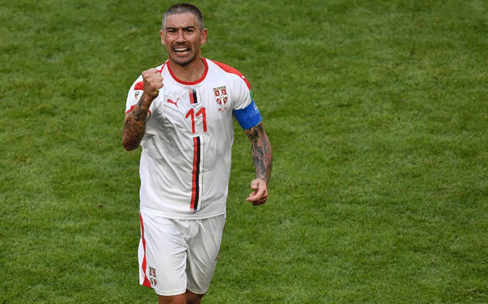 Serbia's defender Aleksandar Kolarov celebrates after scoring during the Russia 2018 World Cup Group E football match between Costa Rica and Serbia at the Samara Arena in Samara on 17 June, 2018. Picture: AFP.