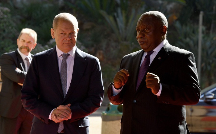 President Cyril Ramaphosa and German Chancellor Olaf Scholz. Picture: GCIS