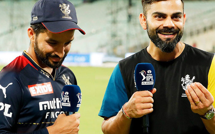 Rajat Patidar and Virat Kohli of the Royal Challengers Bangalore after their IPL match on 25 May 2022. Picture: @RCBTweets/Twitter
