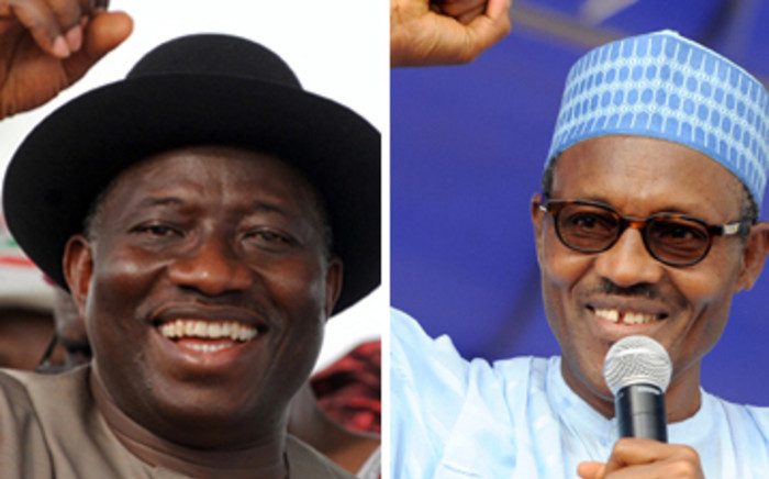 Nigerian presidential candidates Goodluck Jonathan (L) and ex-military ruler Muhammadu Buhari (R). Pictures: AFP