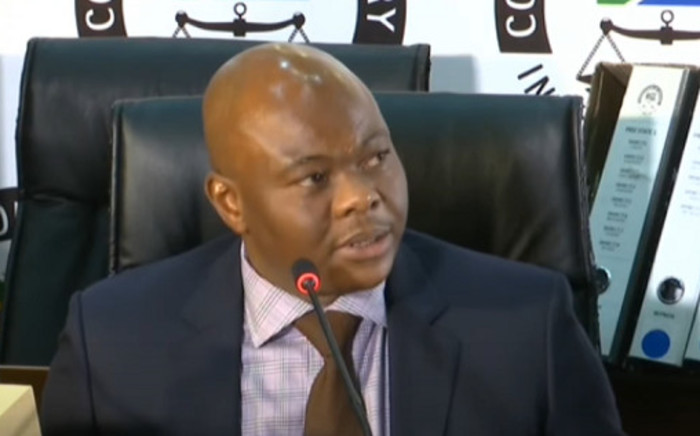 A YouTube screengrab of Edwin Sodi, a director of Blackhead Consulting, testifying before the state capture commission in Johannesburg on 29 September 2020.
