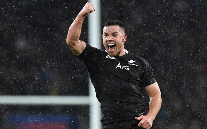 FILE: New Zealand's Ryan Crotty celebrates on the final whistle in the autumn international rugby union match between England and New Zealand at Twickenham stadium in south-west London on 10 November 2018. Picture: AFP