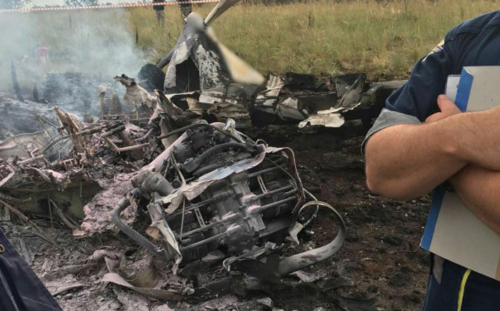The aircraft burst into flames and the victims haven’t yet been identified. Picture: @EMER_G_MED.