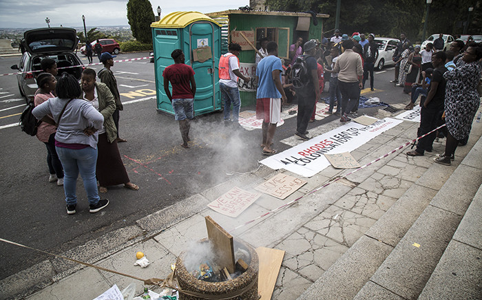 FILE: #RhodesMustFall students protest against a lack of spaces in residences at UCT by erecting a shack on campus. Picture: Thomas Holder/EWN.